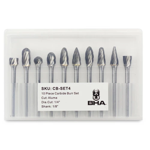Buy π BHA - Black Hawk Abrasives 10 Piece Miniature Tungsten Carbide Burr Set, Aluma Cut β 1/8β Shank 𧨠3 Buy π BHA - Black Hawk Abrasives 10 Piece Miniature Tungsten Carbide Burr Set, Aluma Cut β 1/8β Shank 𧨠- Image 3